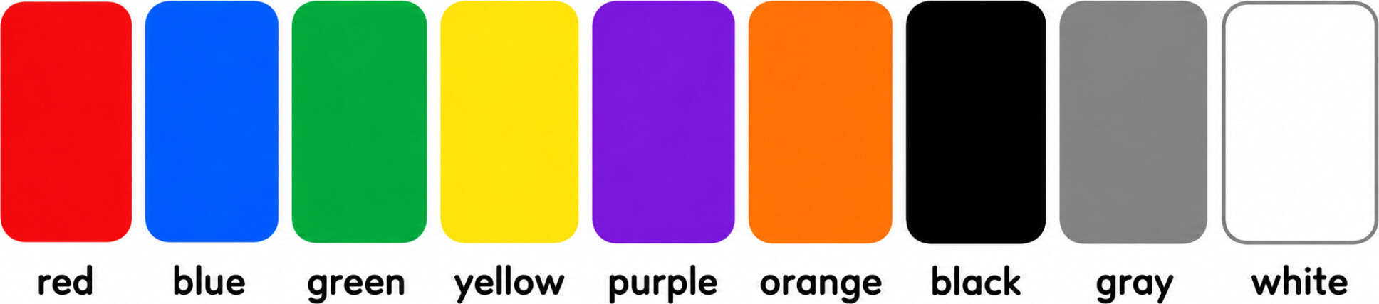 Color Vocabulary Swatch Chart